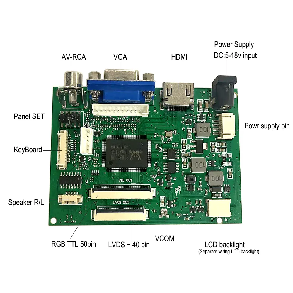 Customized Original Factory Newest HD MI VGA AV Audio RGB LVDS 50p 40p Universal Lcd monitor panel controller Driver Board