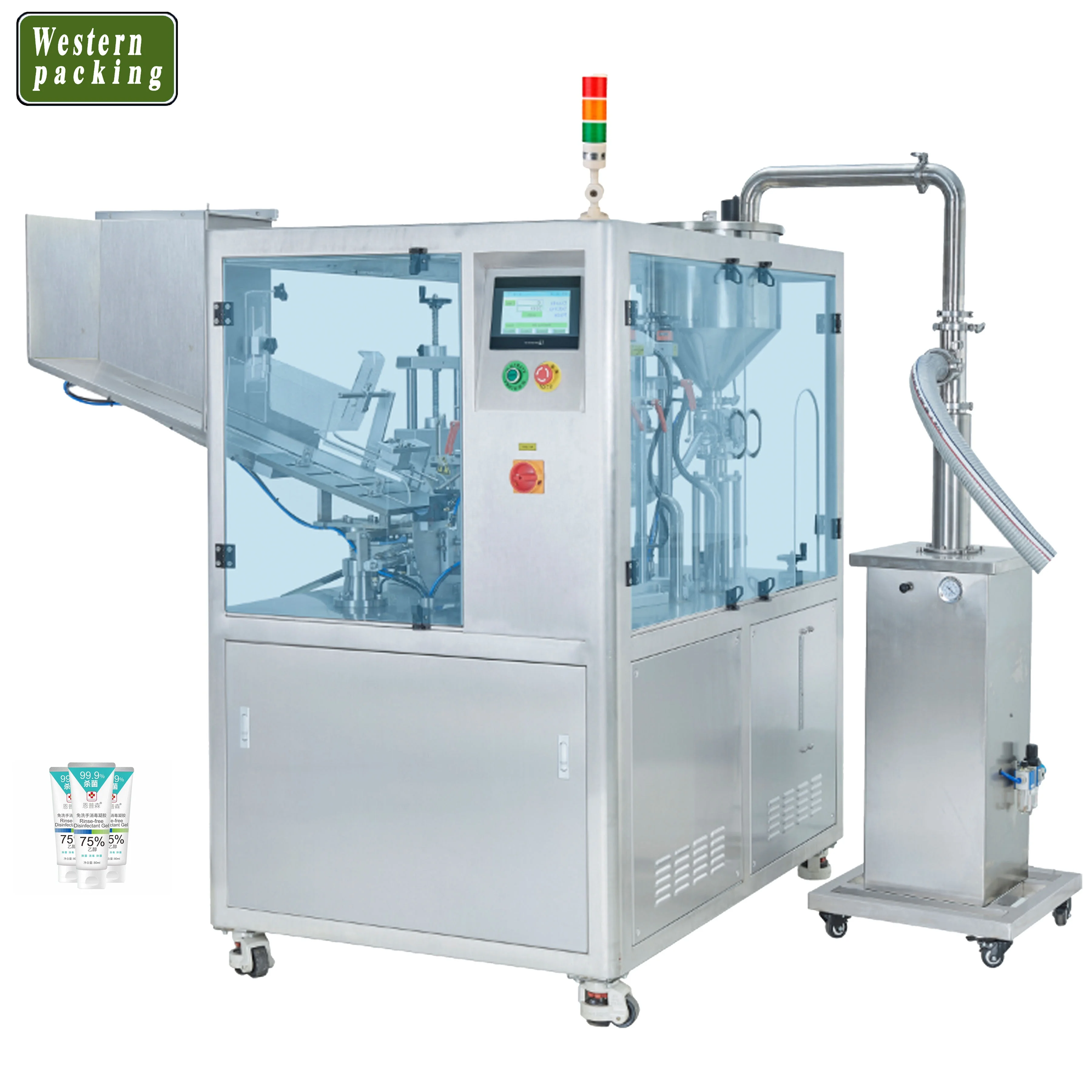 tube packaging liquid cosmetics,  ultrasonic tube filling sealing machine