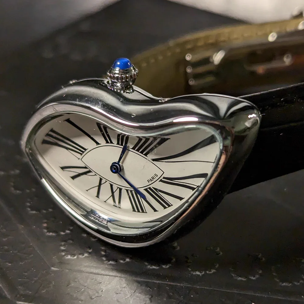 Модные модные римские цифры в стиле хип-хоп часы с витыми абстрактным и искаженным дизайном изогнутые женские