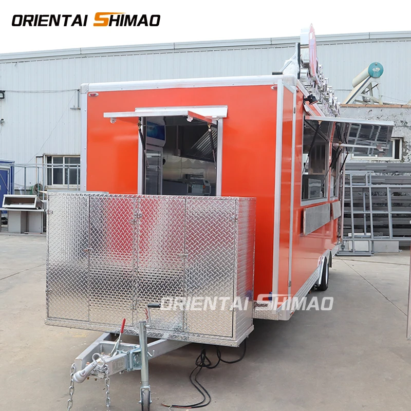 Shimao Oriental Customizable Aluminium Square Food Truck New Condition with DOT Certificate Solar Mobile Coffee Pizza Trailer