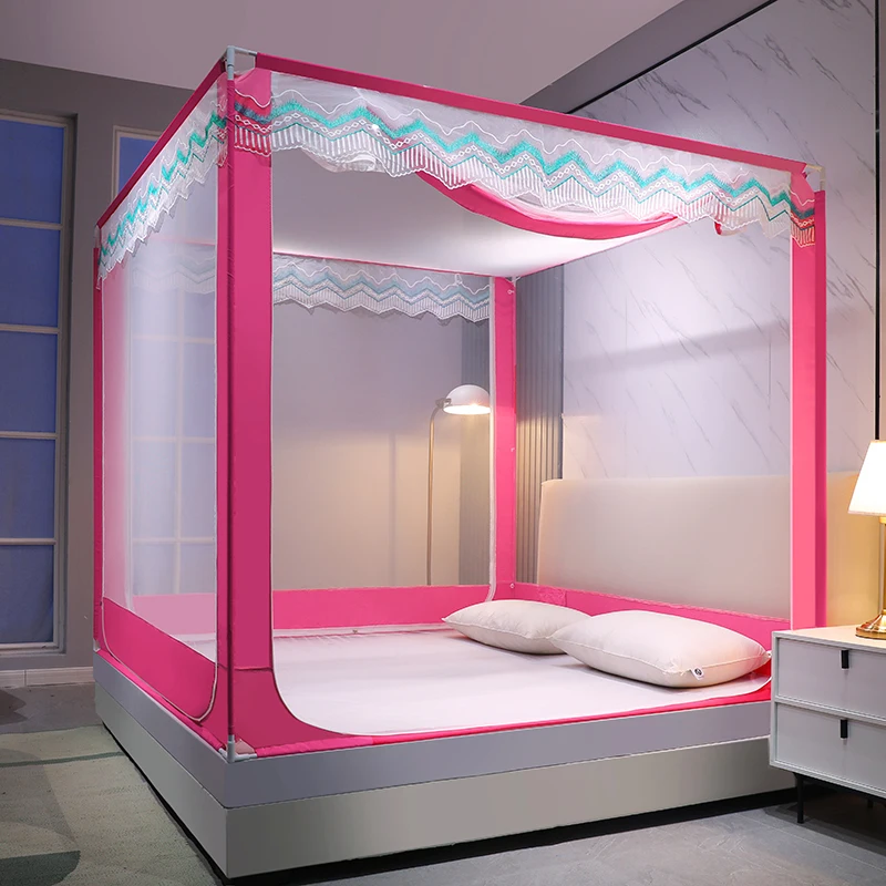 Wholesale Three Door Quadrate Mosquiteros Bed Honeycomb Densed Net Sleeping Mosquito Net