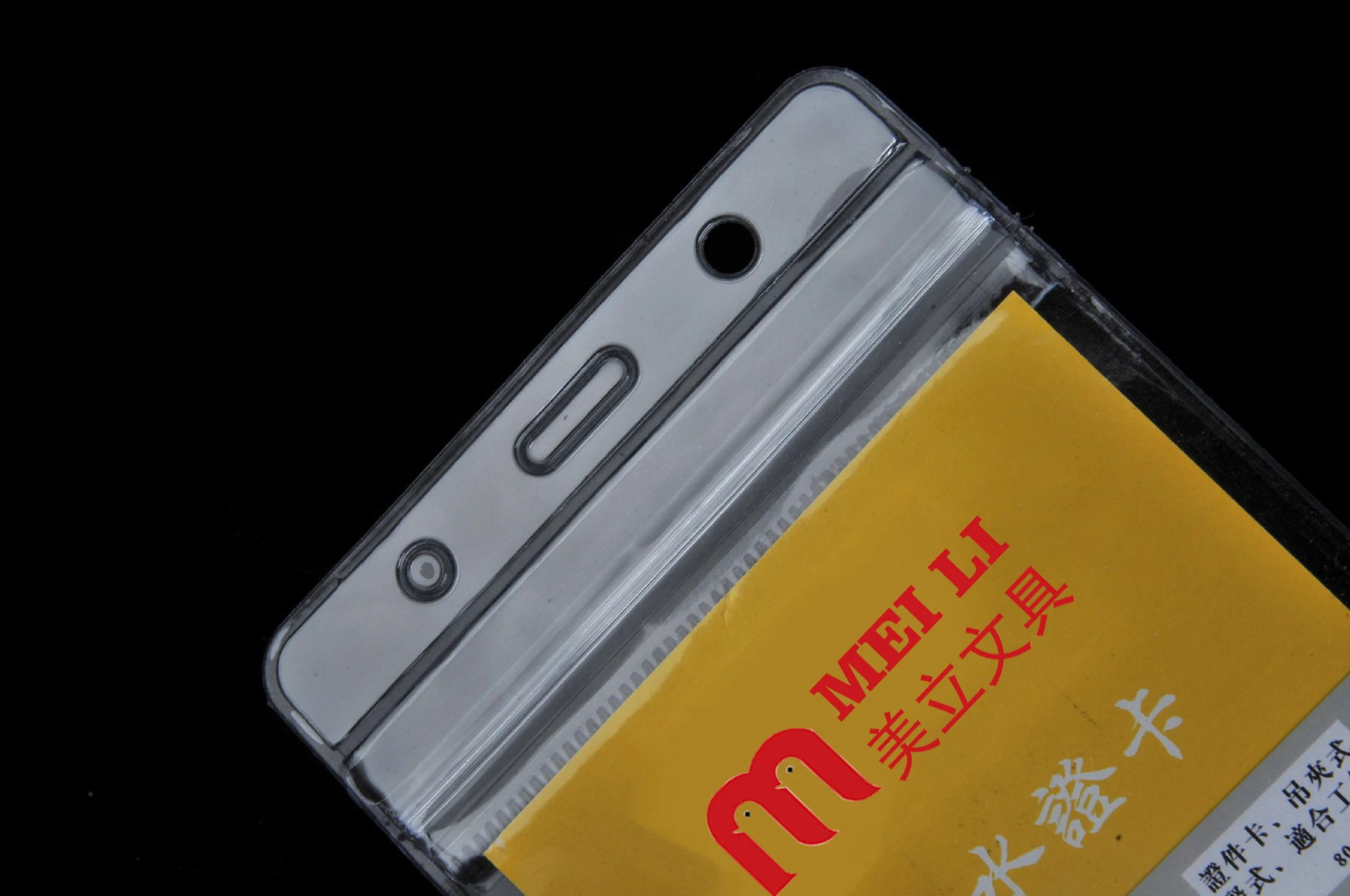 Custom Recyclable Clear PVC Staff Id Card Holder Transparent Holders Office Clear Protective Sleeve