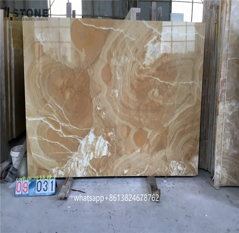 honey onyx marble for TV wall and bookmatch wall and stair case with luxury stone yellow marble slab
