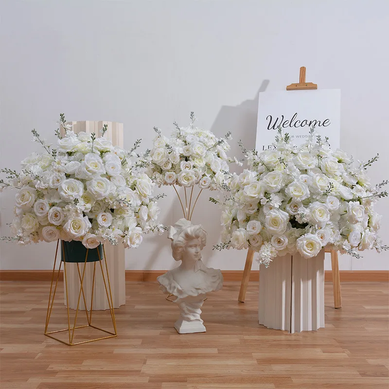 Best Selling Wedding Flower Arrangement Handmade Floral Silk Wedding Table Beautiful Flower Ball Centerpiece Elegant Floral