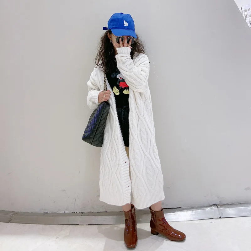 2020 fashion girls knitted long baby cardigan sweater wholesale