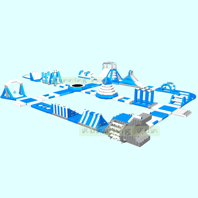 24M Lake Inflatable Floating Obstacle Playground Crazy Inflatable Water Park Game Toys For Kid N Adult