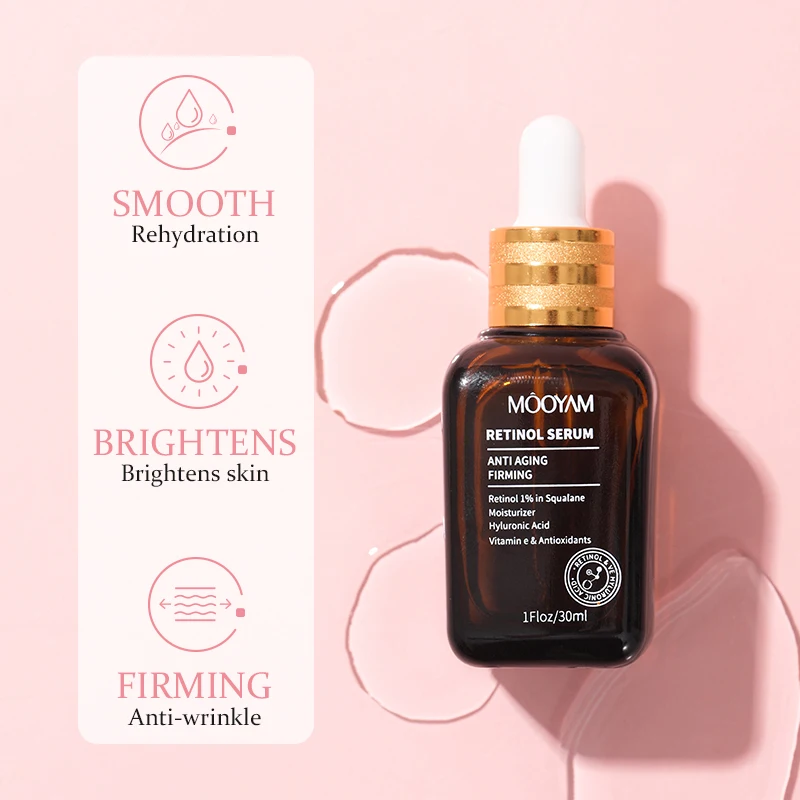 Private Label Retinol Wrinkles Removal Serum Anti Aging Firming Lifting Skin Care Hyaluronic Acid Whitening Cosmetic Serum