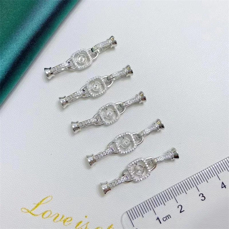 Fine shiny zircon gold plated solid 925 sterling silver necklace bracelet jewelry clasp lock