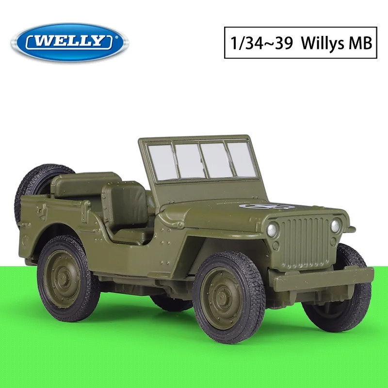 WELLY 1: 36 Willys MB SUV Simulation Alloy Car Model Pullback Ccar Toy MENTAL MODEL for Boy Collection Decoration