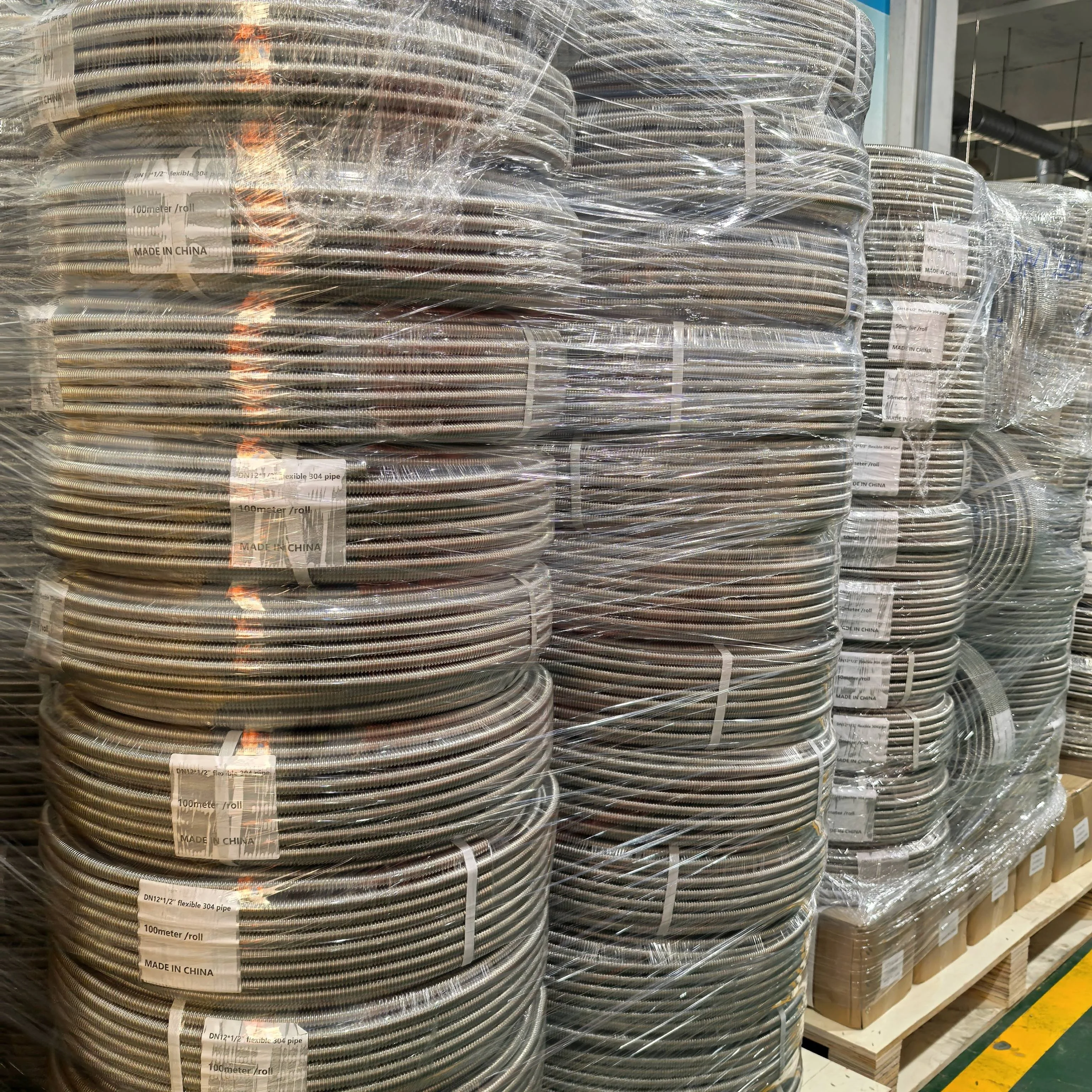 DN12-DN50 flexible 304 stainless steel corrugated pipe bendable water tubing