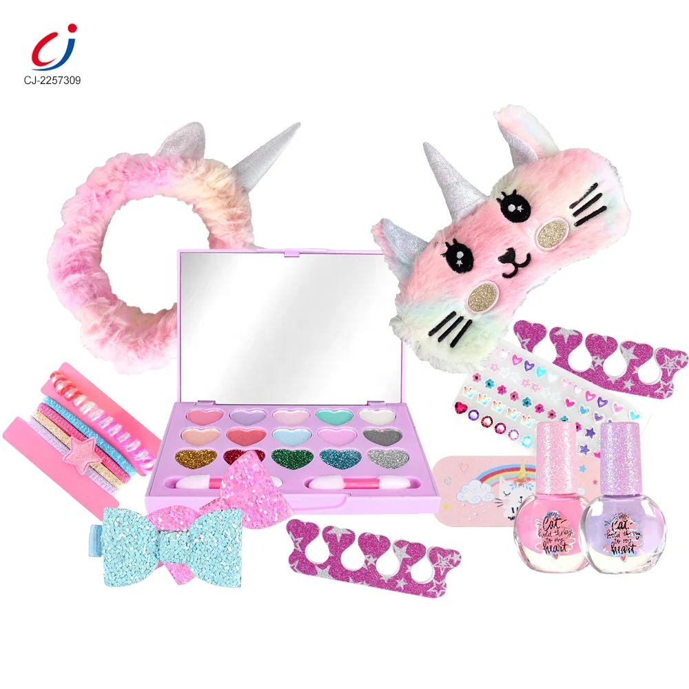 Fashion makeup plastic toy set kids beauty set real makeup nail polish manicure children cosmetic set girl make up toys
