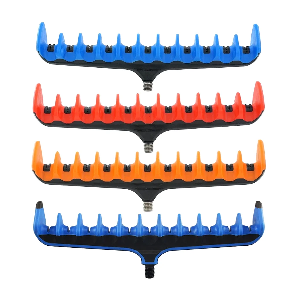 Hirisi AC404 Fishing Accessories 11-Hole Carp Fishing Rod Rest Head Butt Steel Carbon Rod Holder Nylon Gripper Buzz Bar River