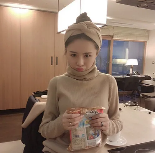 Elastic cross headband knitted fall/winter heavy hair hoop suede headband for ladies hair accessory