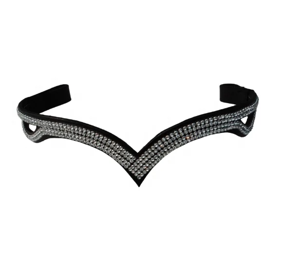 Блестящий кожаный ремешок для бровей с кристаллами