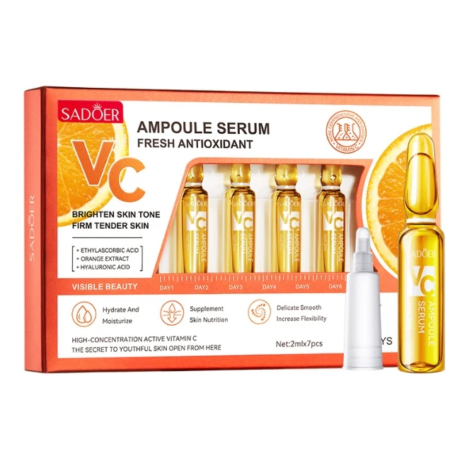 Vitamin C  Hyaluronic Acid  24k Gold  Ampoule Serum 7 Bottles  Whitening Anti Aging Dry Skin Moisturizing Ampoule Serum