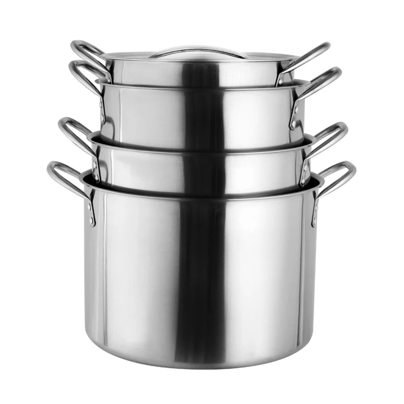 
Customized combination higher large capacity 4 pcs in 1 stainless steel cooking pot set with lid and handle 