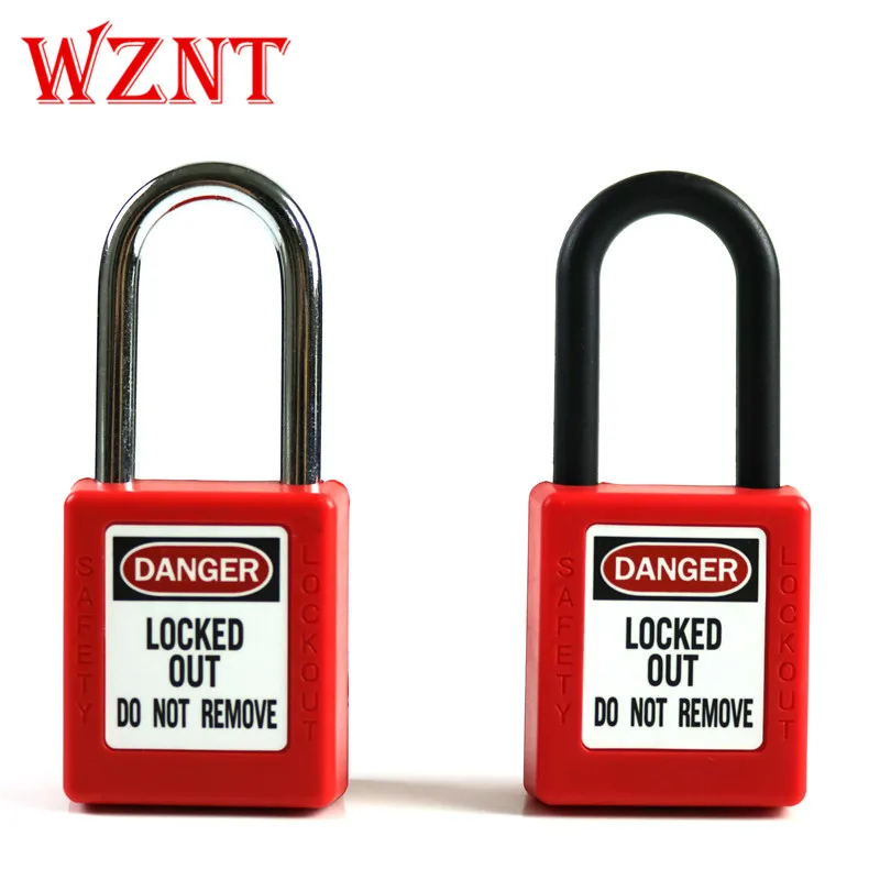 410 Master lock standard Thermoplastic red safety padlock with 38mm tall shackle