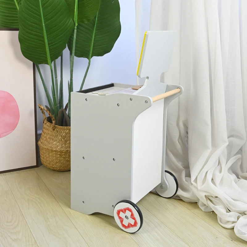 Wooden Children Doctor Play House Pet Medicine Box Medical Kit Hospital Simulation Doctor Toys Trolley Cart Set