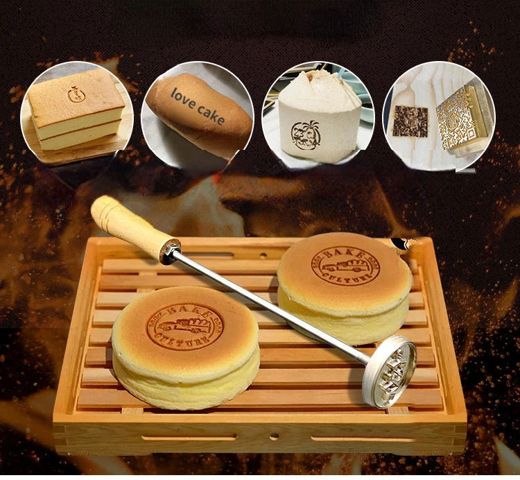 Custom brass logo label Brass wooden handle Hot Stamp Bread Bakery stamp