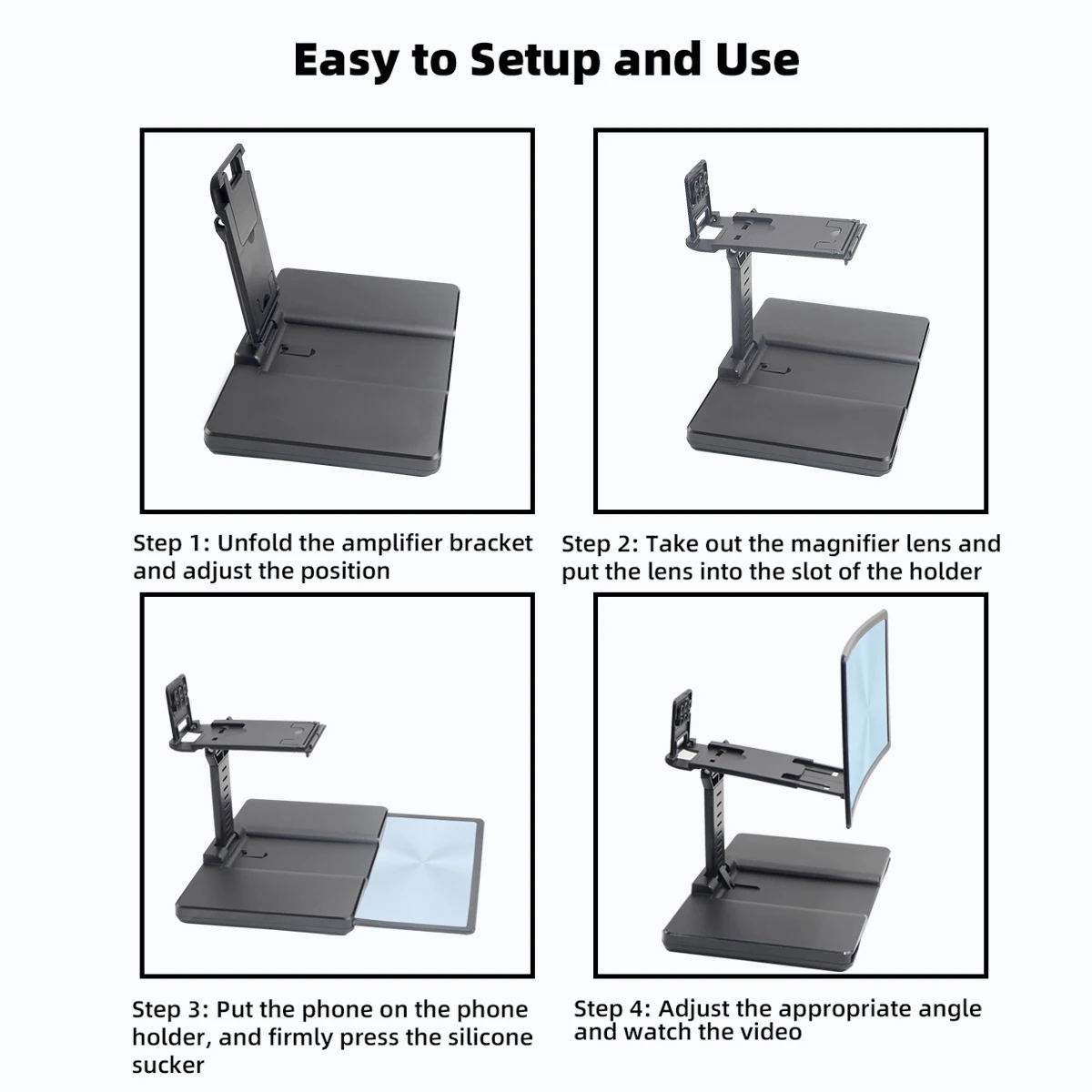 Trendy style 3d HD video amplifier screen magnifier 12 inch phone screen magnifier