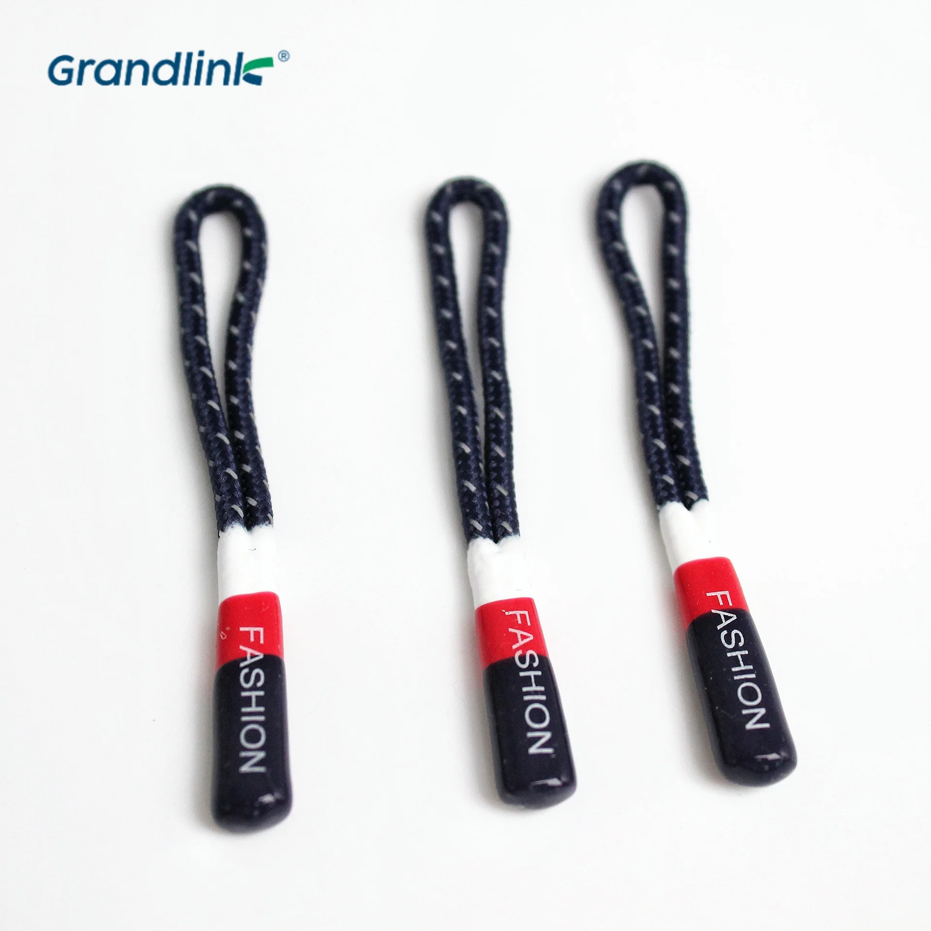 Custom Logo Patten Plastic Zipper Puller Colorful Rope Custom Zipper Puller Replacement Zipper Puller Cord