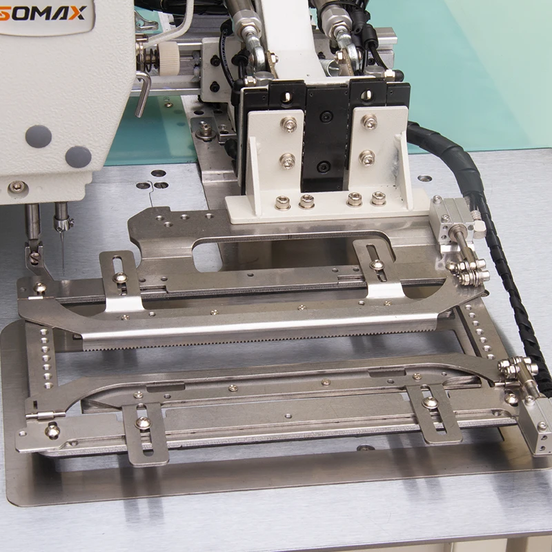 Somax SM-16S Automatic Laser Welting Zipper Pocket Bag Stitching Polo Placket Open Industrial Apparel Sewing Machine Used