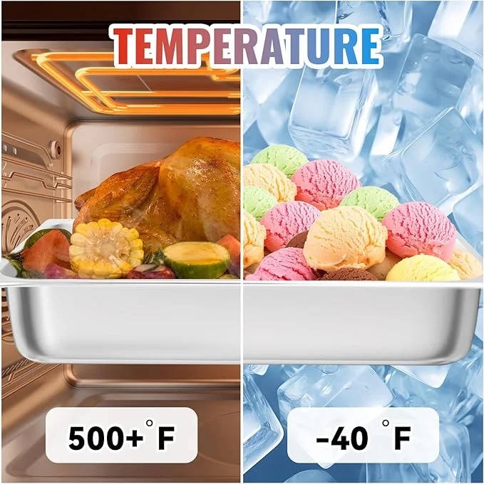 Stainless Steel 1/4 Gastronorm Container Food Tray Pan Hotel & Restaurant Buffet Metal Food Box Gn Pan