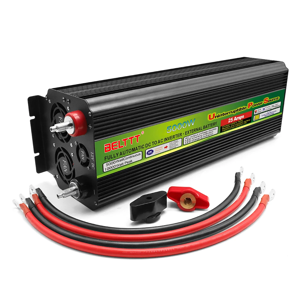 Belttt портативная тележка инвертор 5000W 12v 220v солнечные фотоэлектрические сети UPS инвертирующий усилитель мощности с зарядным устройством