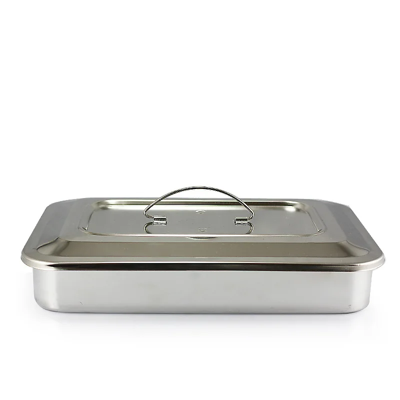 High quality Stainless steel surgical sterilization case square tray