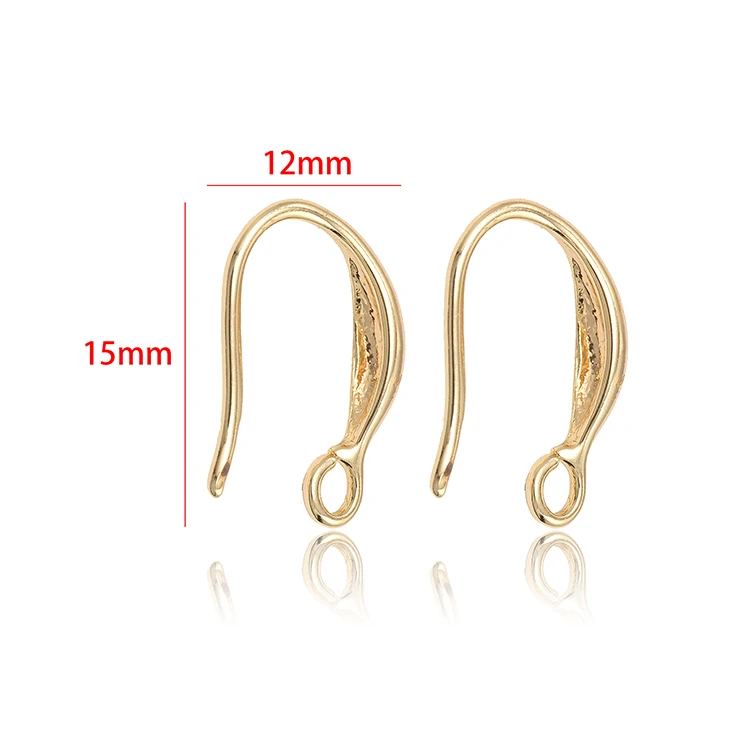 High Quality Fish Shape 14K Gold Plated Jewelry Accessories Earring Hooks