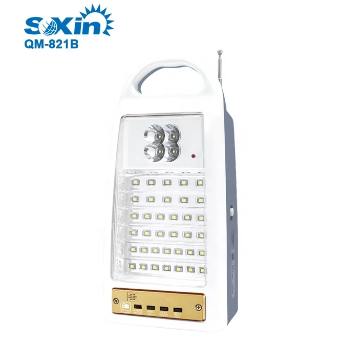 Multifunctional led solar power emergency light with FM Radio (QM821G)