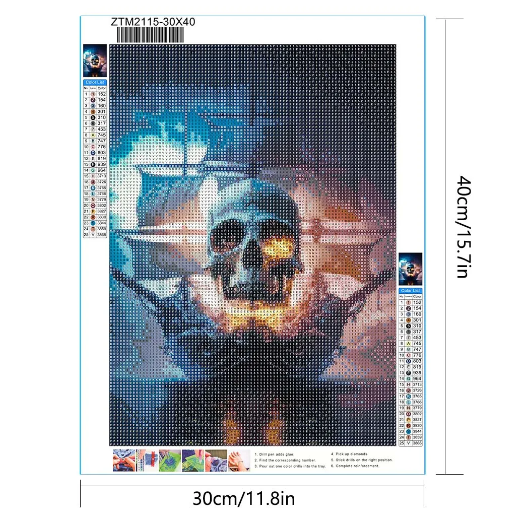 Round drill Skeleton Ship 5D Diamond Art Kit Beginner Crafts DIY Diamond Painting kit Artist Wall Decoration Christmas Gift