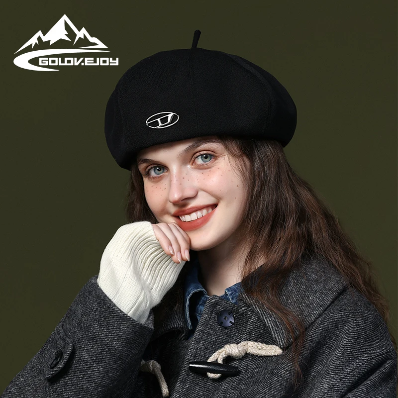 GOLOVEJOY DMZ99 Oem Factory Wholesale Custom Best Quality Cheap Price Beret Solid Color Plain Autumn Warm Plain Beret Hat for Wo