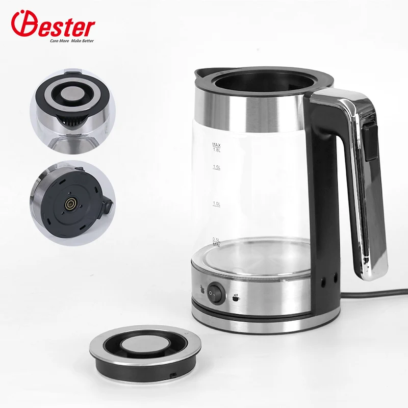 Glass Cordless Electric Jug Kettle 1.8L Tea Pot Temperature Body Glass Kettles