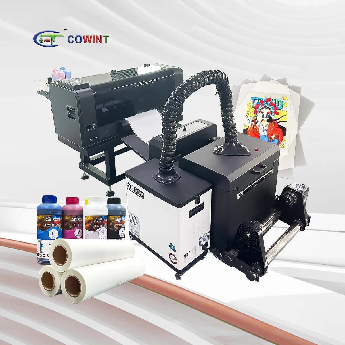 Cowint 2023 a3 4 heads high quality large format all in 1 dtf printer machine for t-shirt and sublimation printer dtf pet film