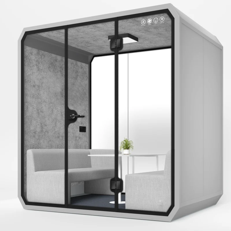 Office Meeting Pod Soundproof Phone Booth As Privacy Booth Pods Acoustical Hollow Glass Sound Office Phone Booth Seating Pod