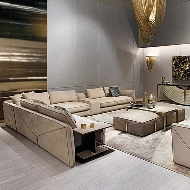 Modular Fabric Sofa Set 3+2+1seaters Living Room Solid Wood Frame Couch Sectional Living Room Italian Sectional Sofa