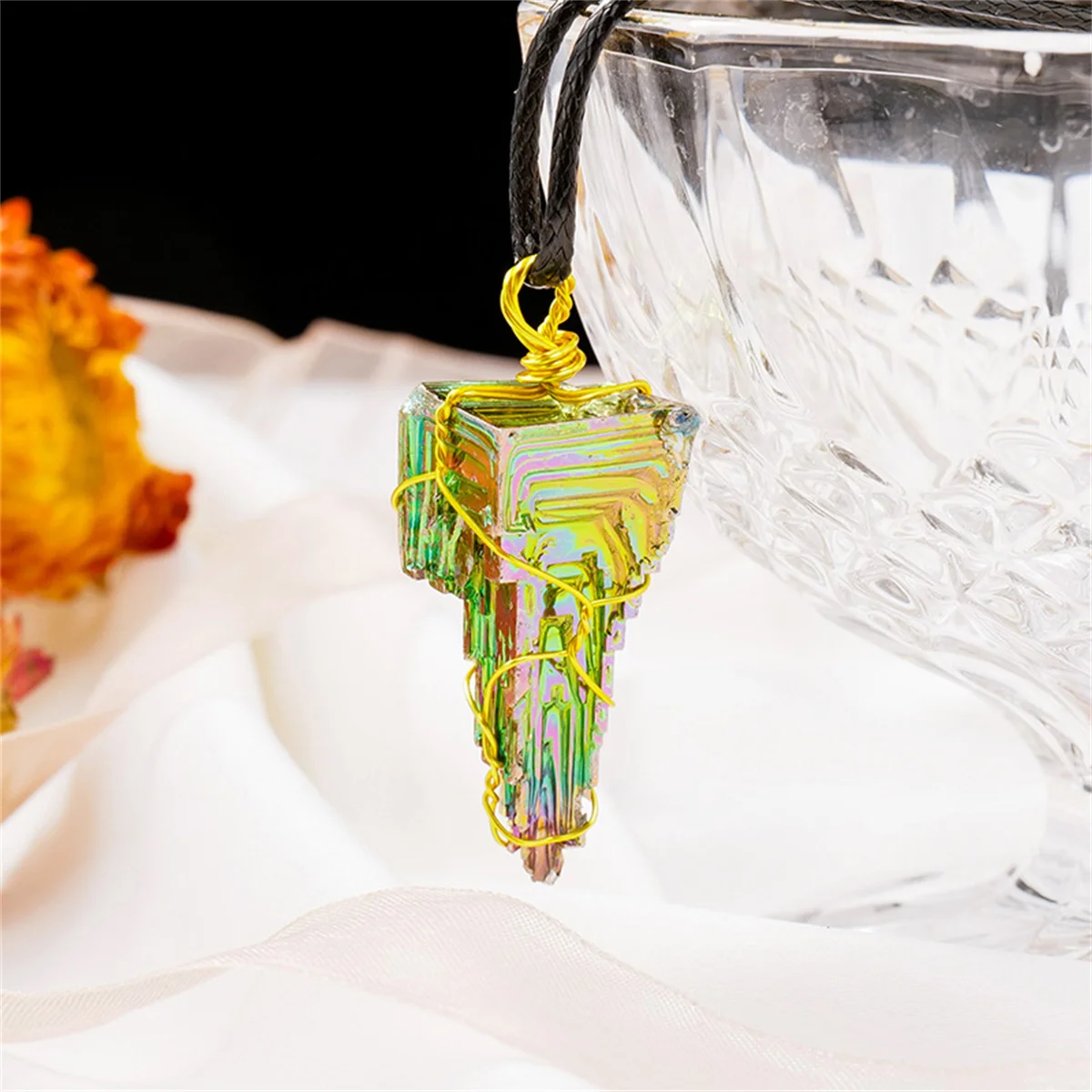 Натуральный кристалл радужная руда великолепный камень кулон энергетическое исцеление ожерелье ювелирные изделия