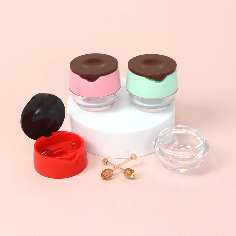 Custom 5g lip gloss packaging plastic lip scrubs container lip balm jar with applicator
