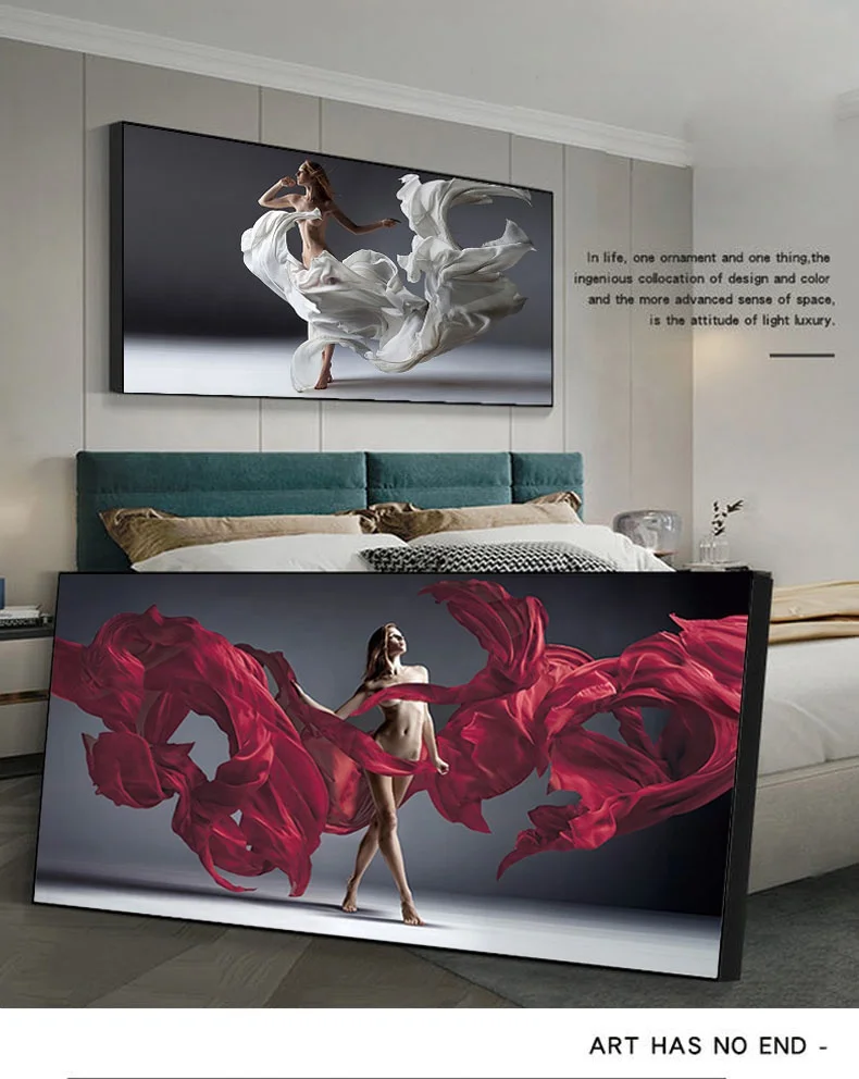 Modern and stylish large wall art decor beautiful girl glass painting for hotel room and bar decoration