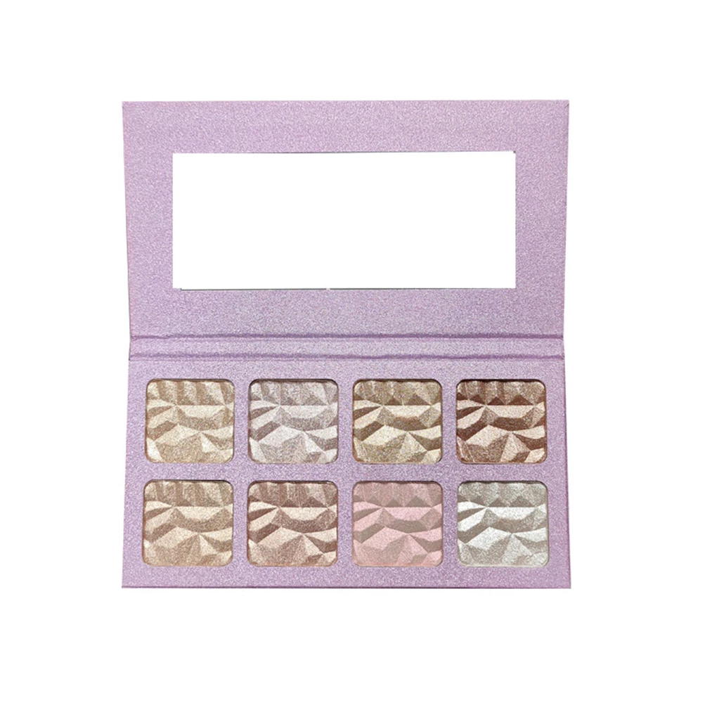 
8 Colors Super Flash Diamond Highlighter Palette Private Label Bronzer Body Shimmer stereoscopic Contouring Powder Brightening 