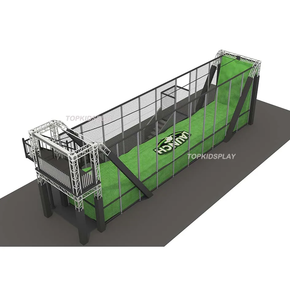 Ziplines Adventure Equipment Customized Indoor Park Air Roller Coaster Zip Line For Ninja Course