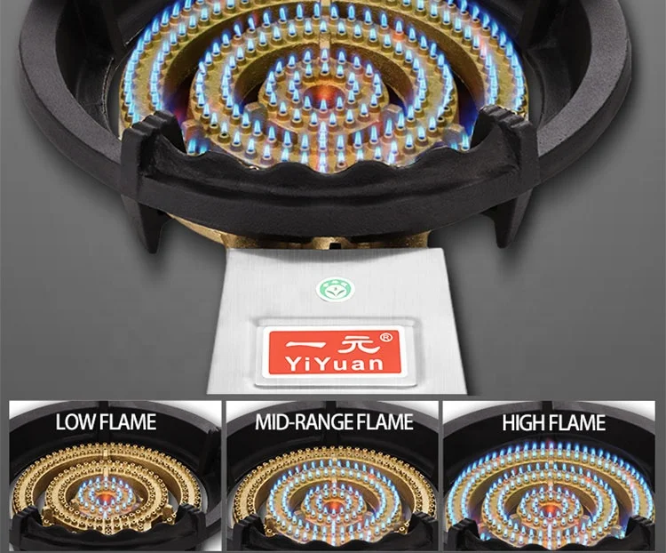 22kW chinese restaurant commercial LPG gas stove 3 rings single wok burner