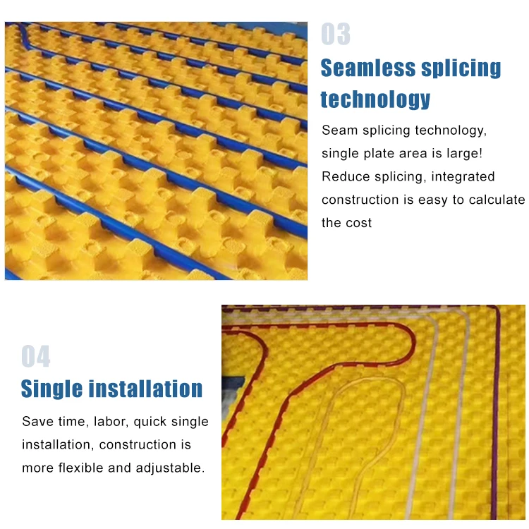 Radiant Heater Baseboard 44mm Castellated Hips Panel Infloor Heat With EPS Wood Heating System For House Underlay Flooring
