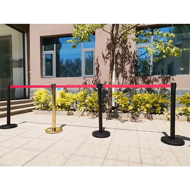 201 stainless steel 2 meter retractable belt queue barrier post airport bank custom retractable belt queue line stand barrier