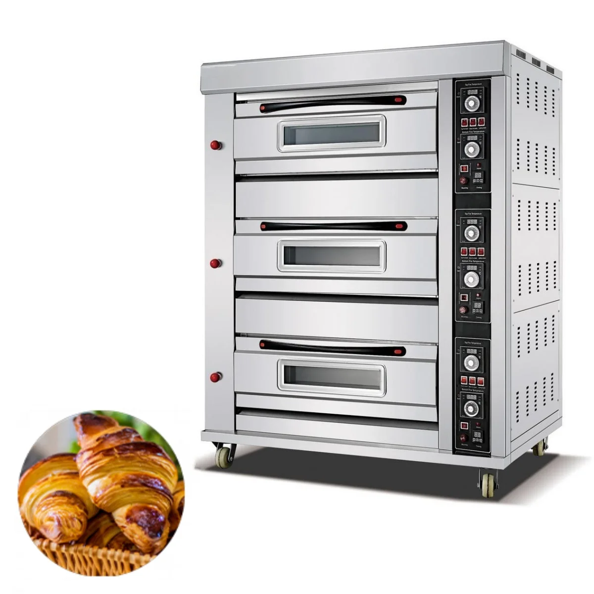 Газовая печь для выпечки газовая 3-палубная 9-подставка хлеба пиццы коммерческая пекарная продажи