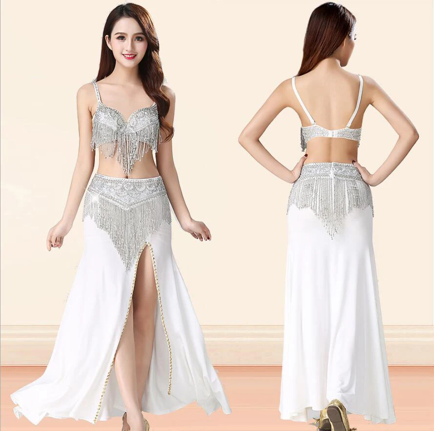 Wholesale sexy professional belly dance costume bra belt complete set