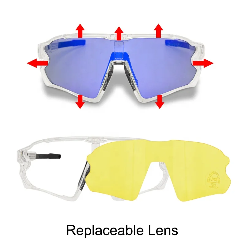 Поляризованные спортивные солнцезащитные очки с 1 линзой, велосипедная оправа Tr90 с защитой UV400 для мужчин и женщин, спортивные очки