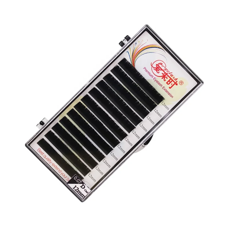 
Best Price Ellipse Flat Eyelash Extension Real Silk Lashes Individual Eyelash Extension 