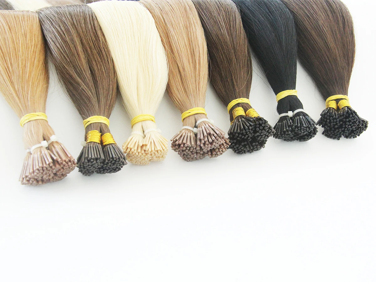 Factory Supply Wholesale Top Quality Prebonded Human Remy Hair I V U Flat Tip Russian Keratin Hair Extensions